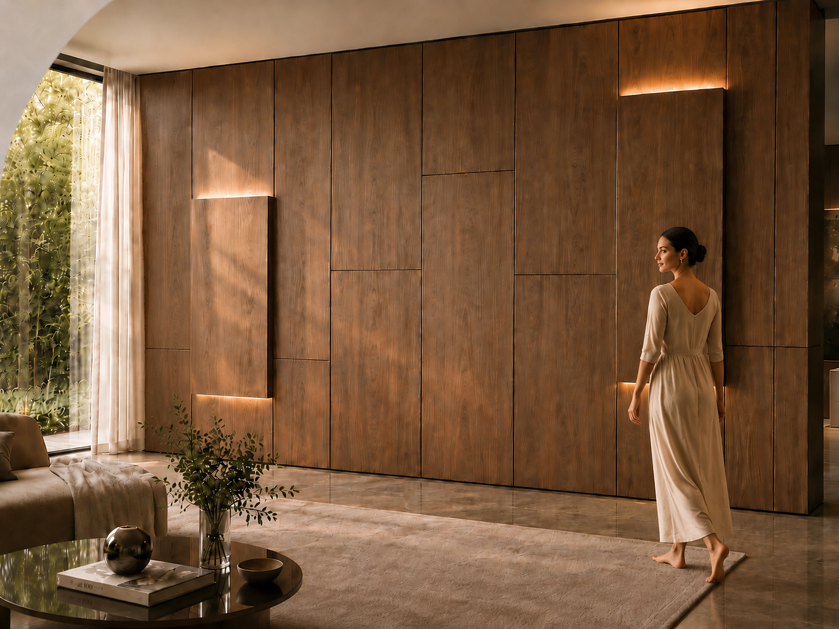 Parete IconicWall in legno in un ambiente residenziale